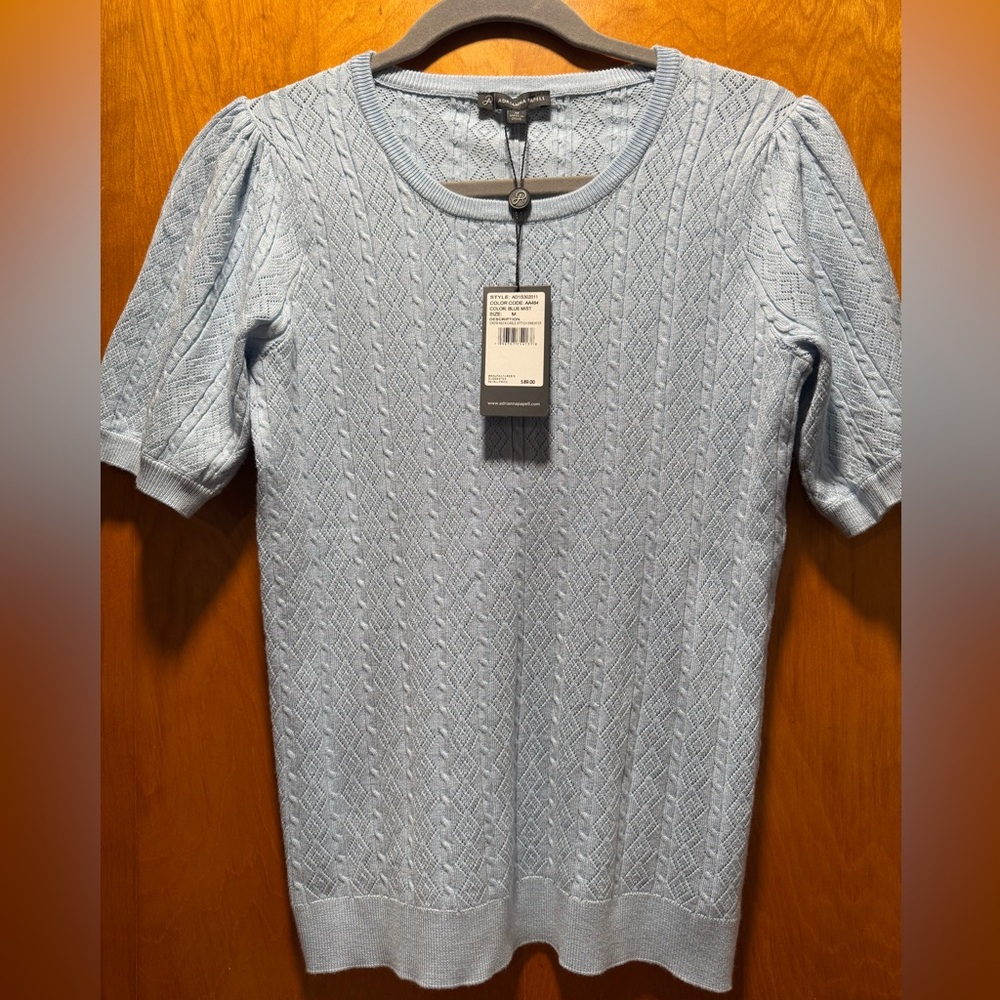 Light Blue Textured Knit Sweater